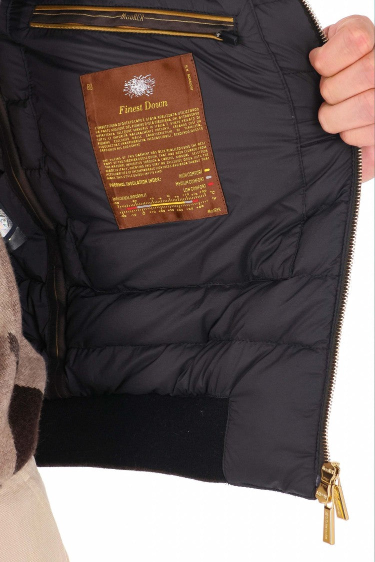 Moorer Baby Cashmere Down-Padded Wool-Cashmere Bomber Jacket