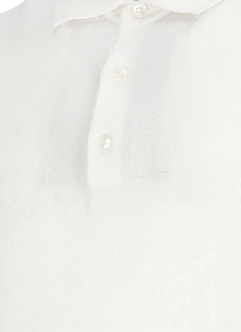 Lardini White Cotton Three Buttons Polo Shirt