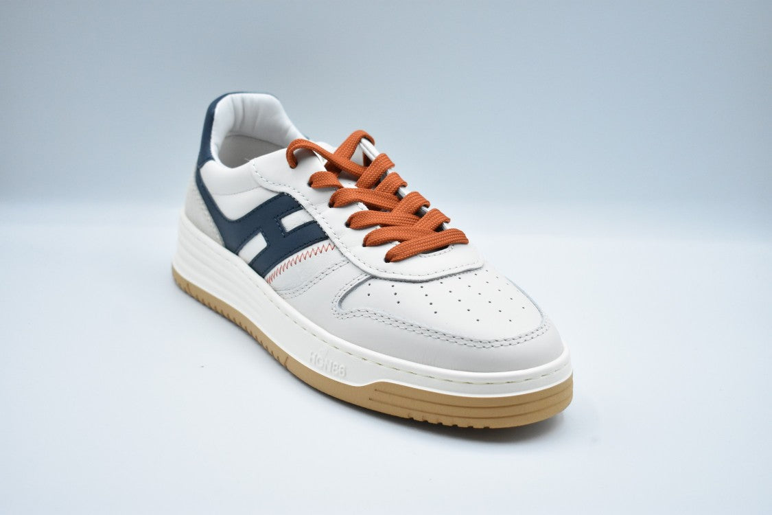 Hogan White And Orange Low Sneakers With Chunky Sole