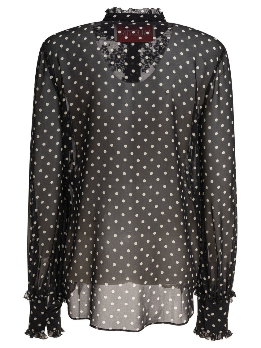 Valentino Sheer Silk Blouse With Ruffled Details