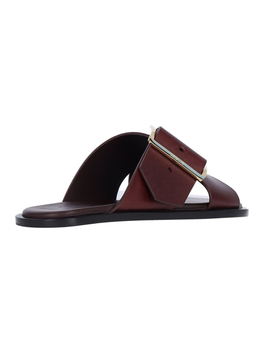 Loewe "Petal" Strappy Sandals Red