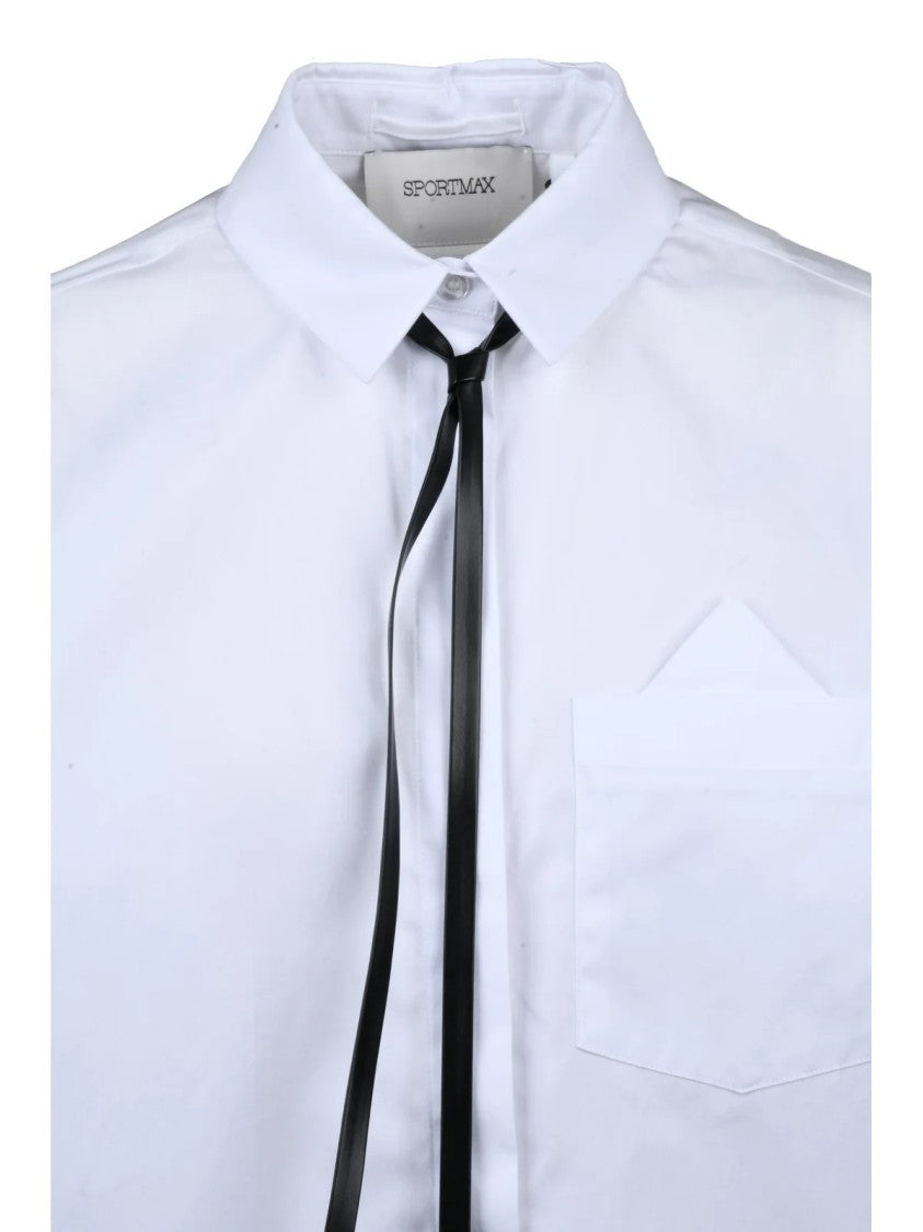 Sportmax Cotton Shirt With Crisp Design And Subtle Ribbon Detail