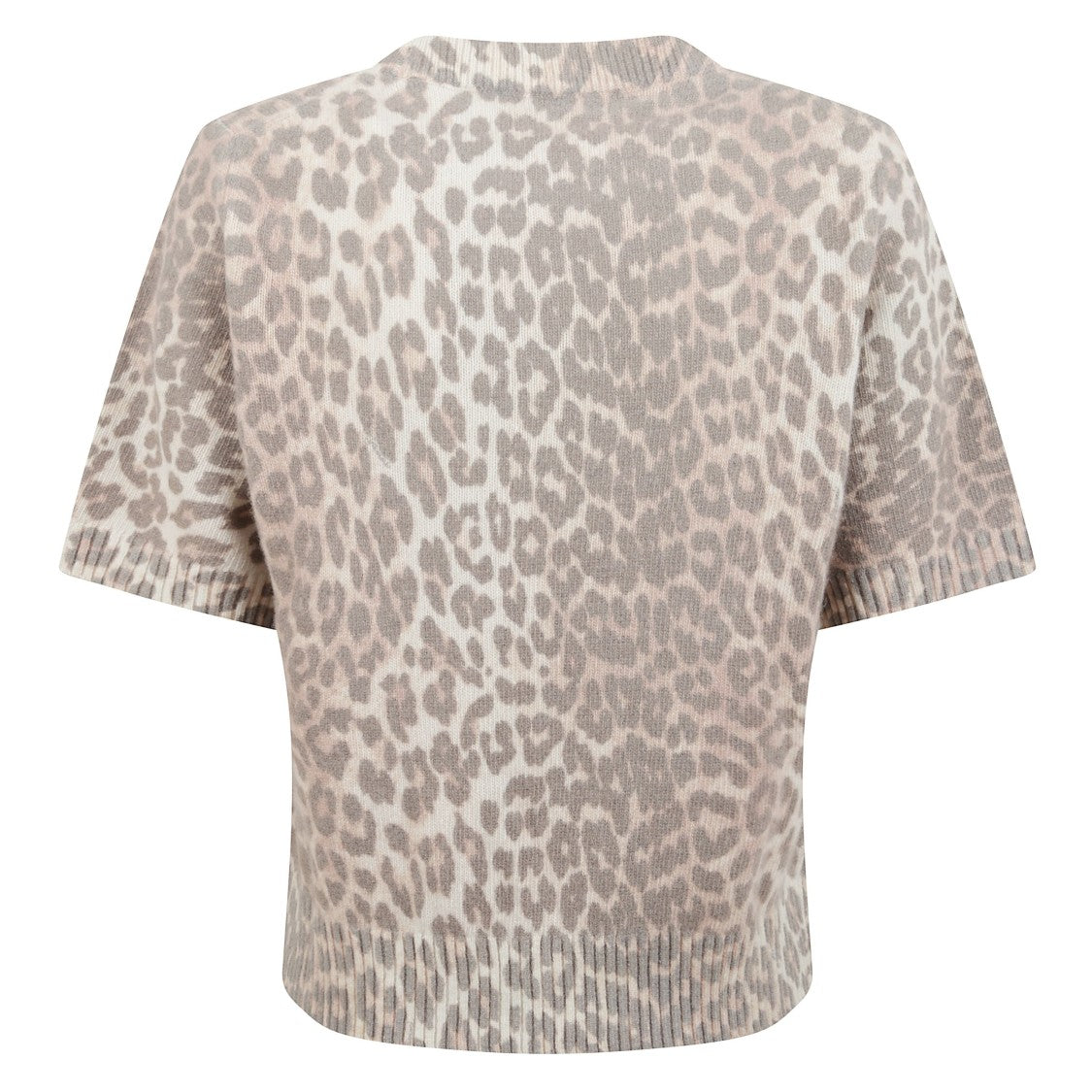 Ganni Leopard Print Short-Sleeved Sweater