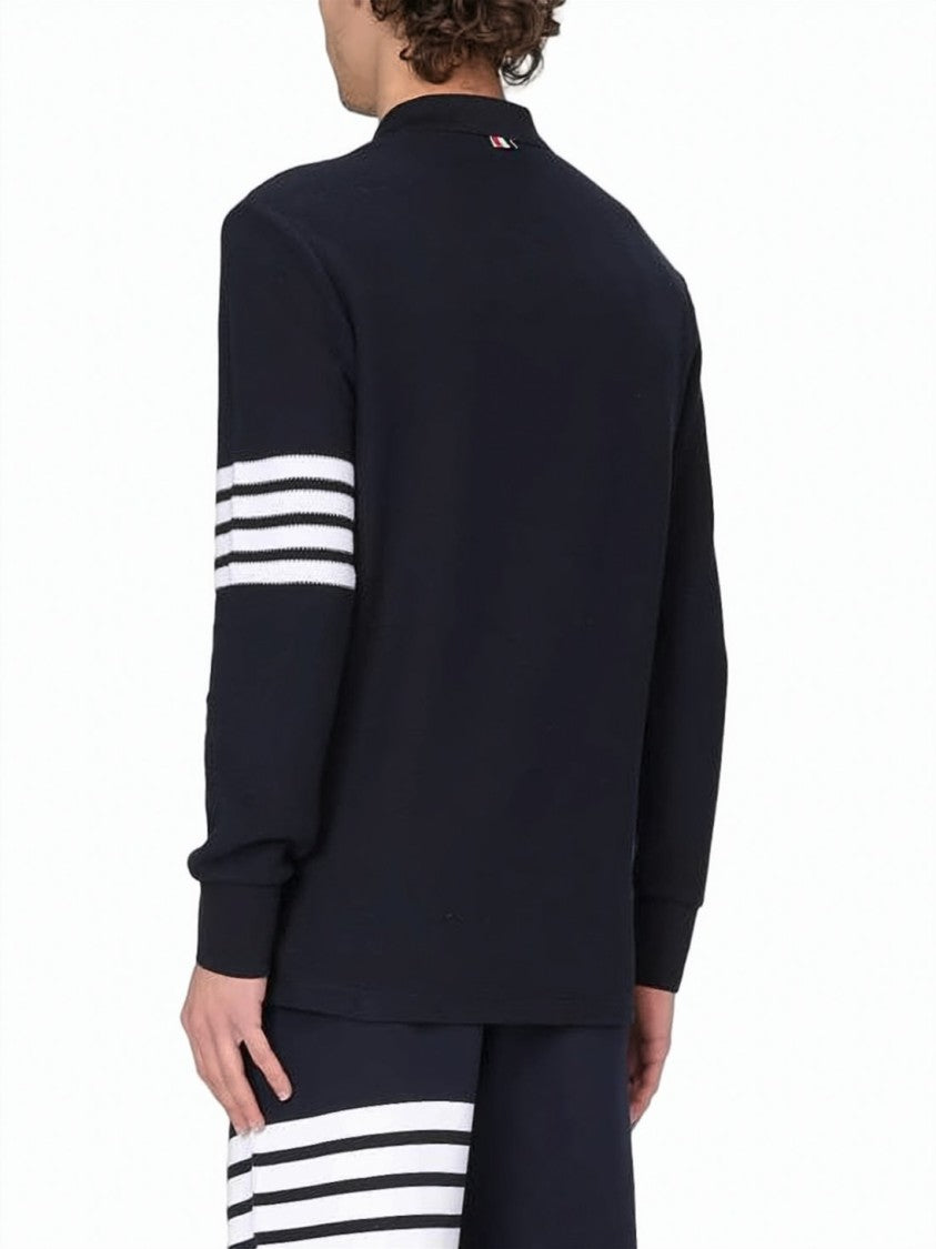Thom Browne Long-Sleeve Polo Shirt With Classic Collar