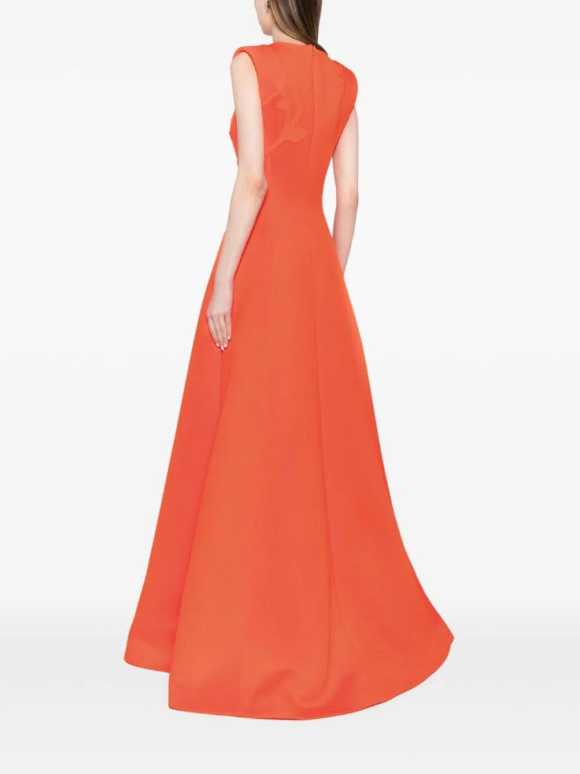 Saiid Kobeisy Neoprene Dress With Floral  Embroidery