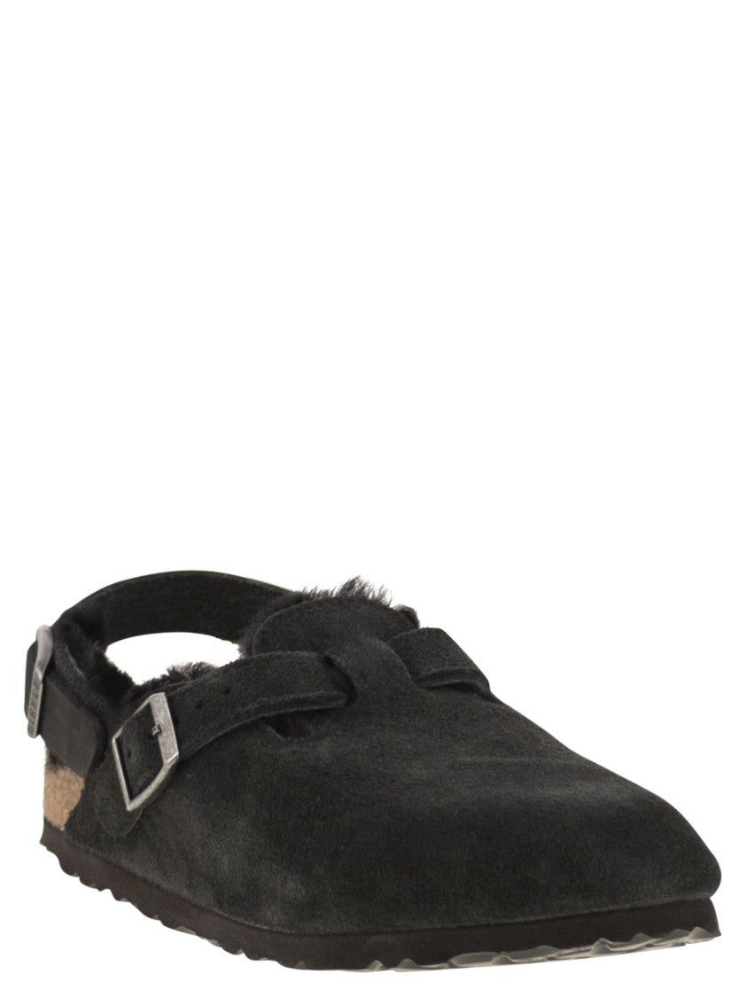 Birkenstock Tokio Shearling - Suede And Lambskin Slippers