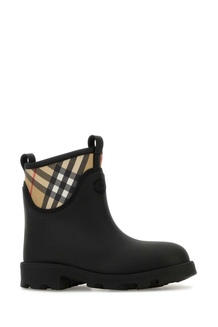 Burberry Black Rubber Marsh Stamp Ankle Boots