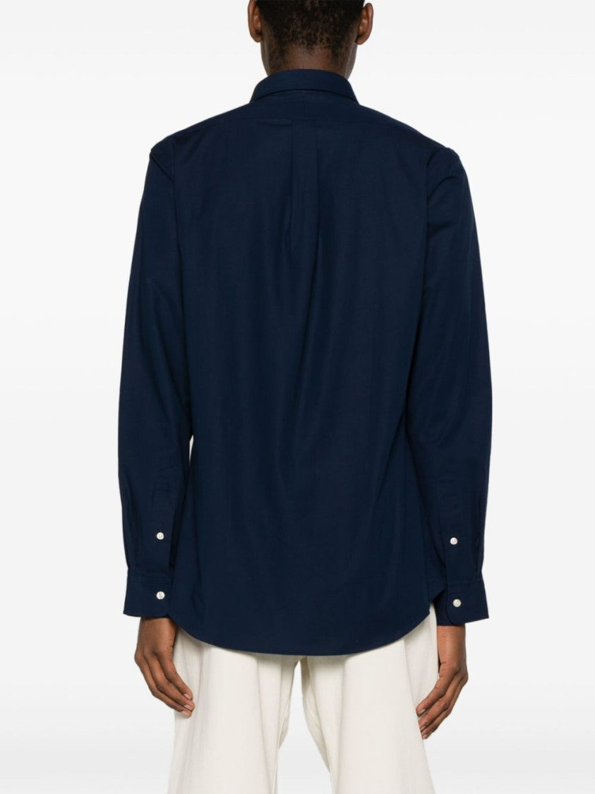 Polo Ralph Lauren Tailored Blue Shirt With Button-Down Collar