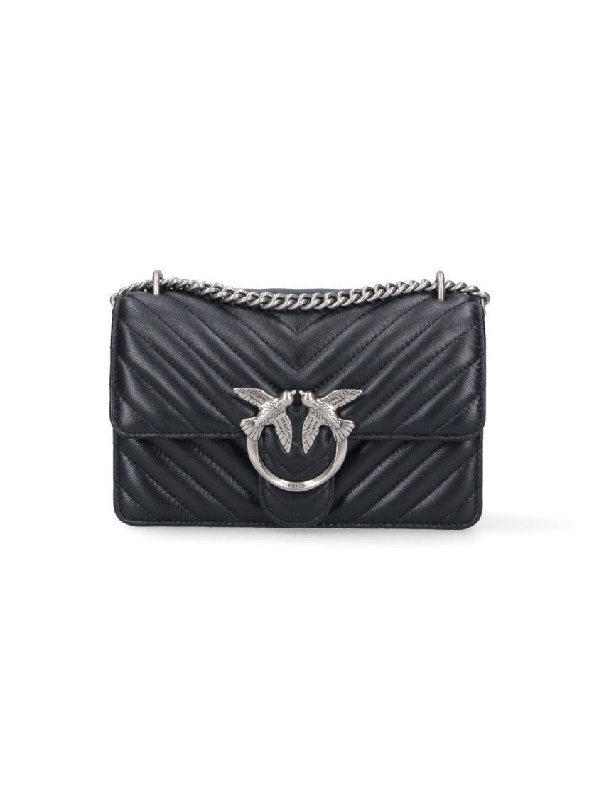 Pinko Structured Black Handbag With Versatile Carrying Options