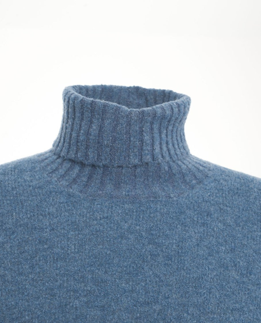Gender Ribbed Wool Turtleneck Sweater With Fit