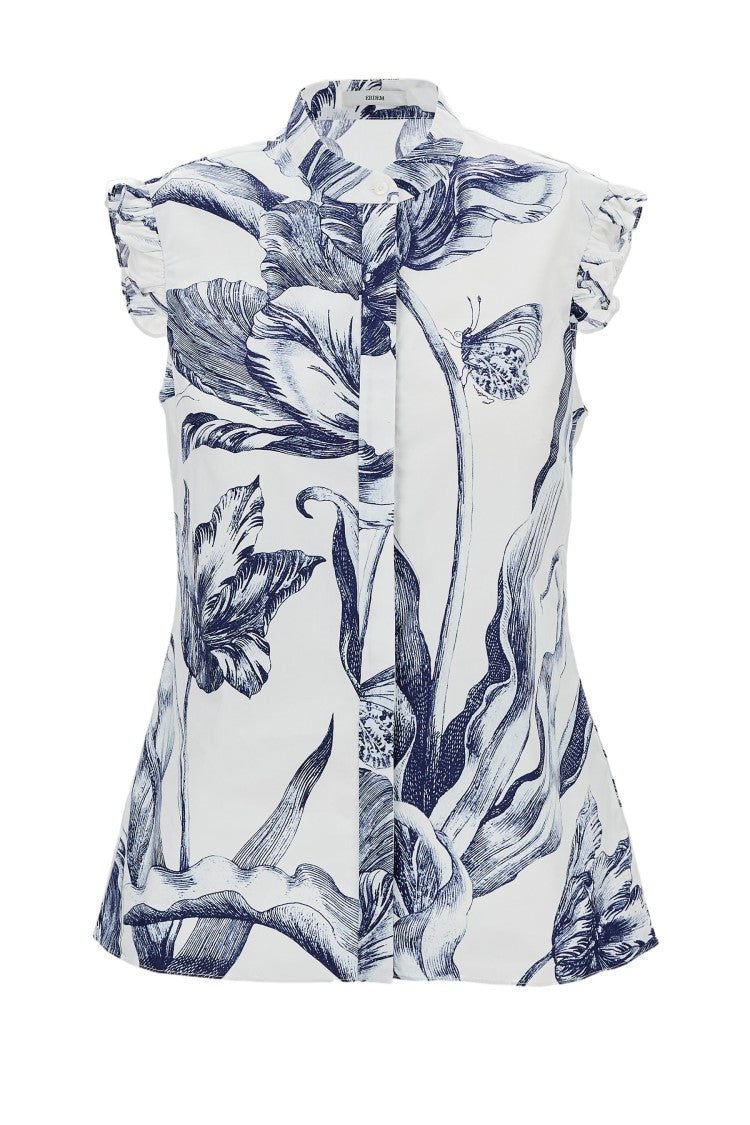 Erdem Light Cotton Poplin Floral Print Top
