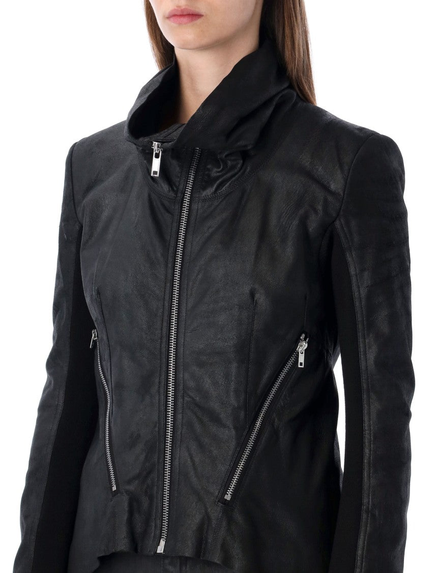 Rick Owens Black Leather Biker Jacket