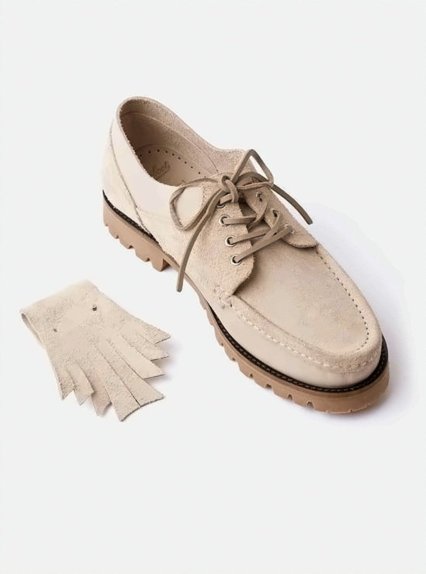 Paraboot Leather Lace-Up Shoes With Moccasin Toe And Rubber Sole
