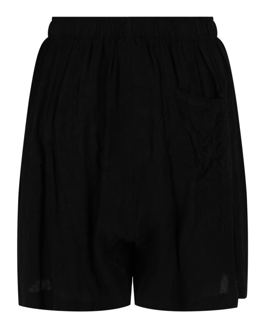 Balenciaga Tropical Flower Embroidered Silk Pajama Shorts