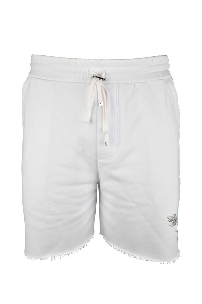 Amiri Frayed Hem White Cotton Shorts