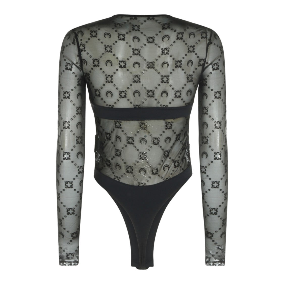 Marine Serre Sheer Floral Crescent Moon Bodysuit