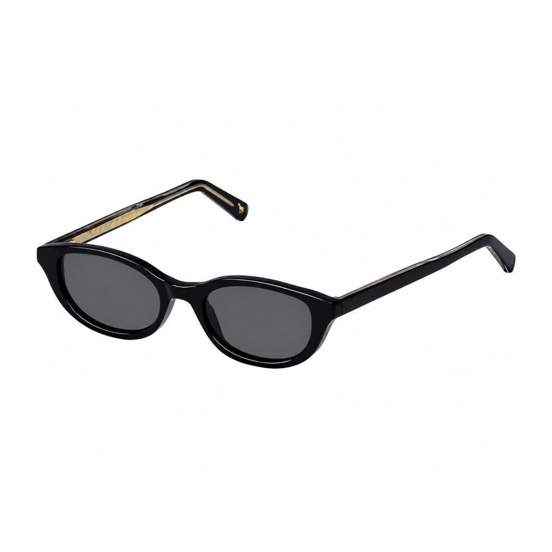 L.G.R. Sleek Black Acetate Sunglasses With Flat Grey Lenses