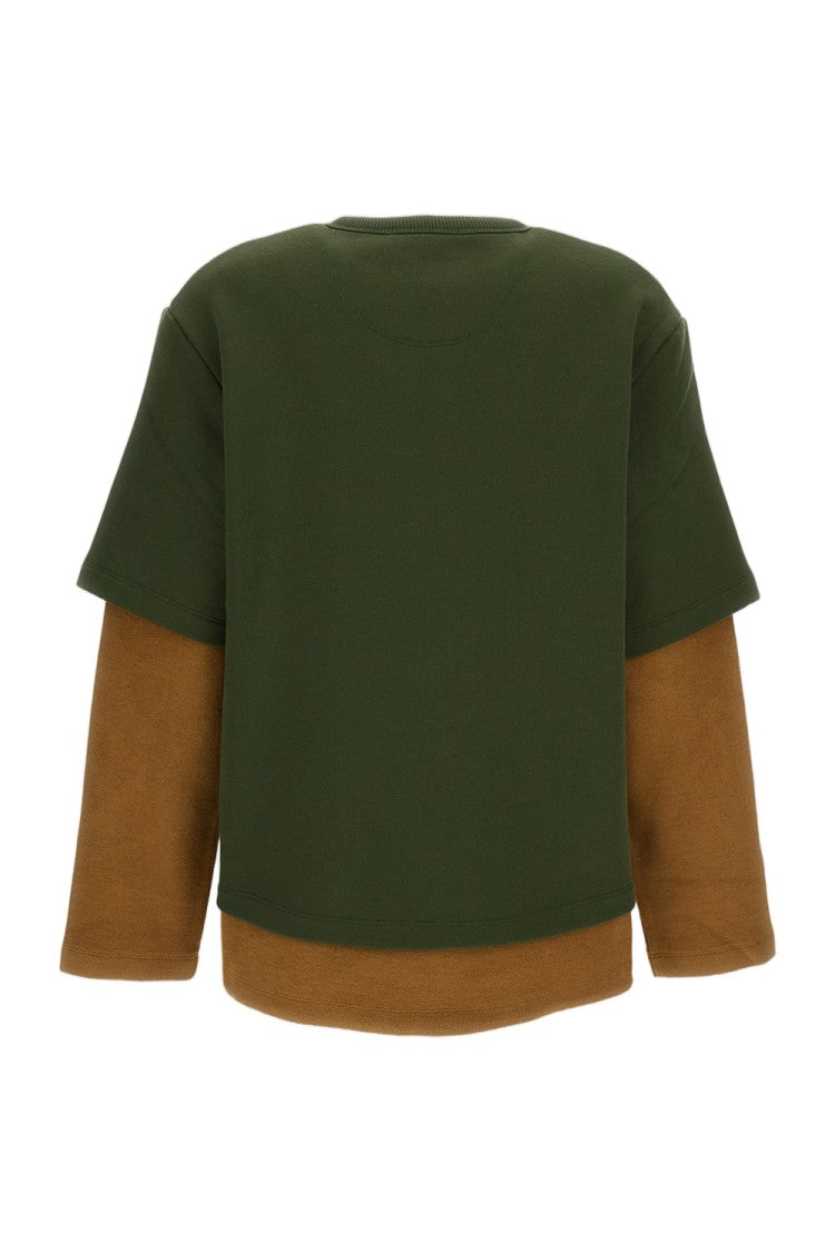 The Attico Layered Design Sweatshirt With Mandarin Collar And Scoop Detail