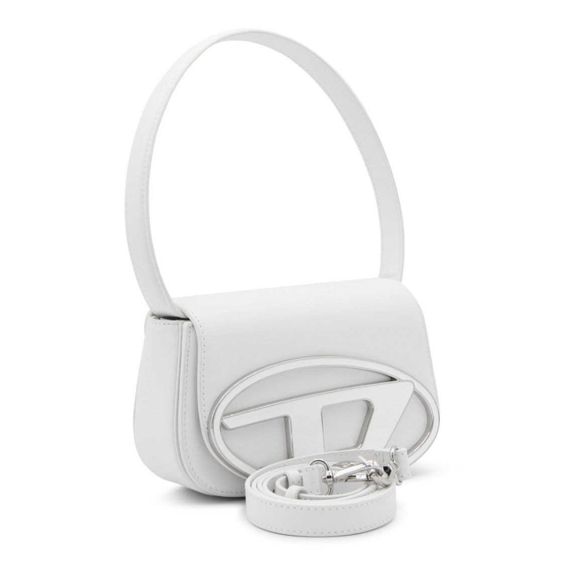 Diesel 1Dr White Leather Shoulder Bag