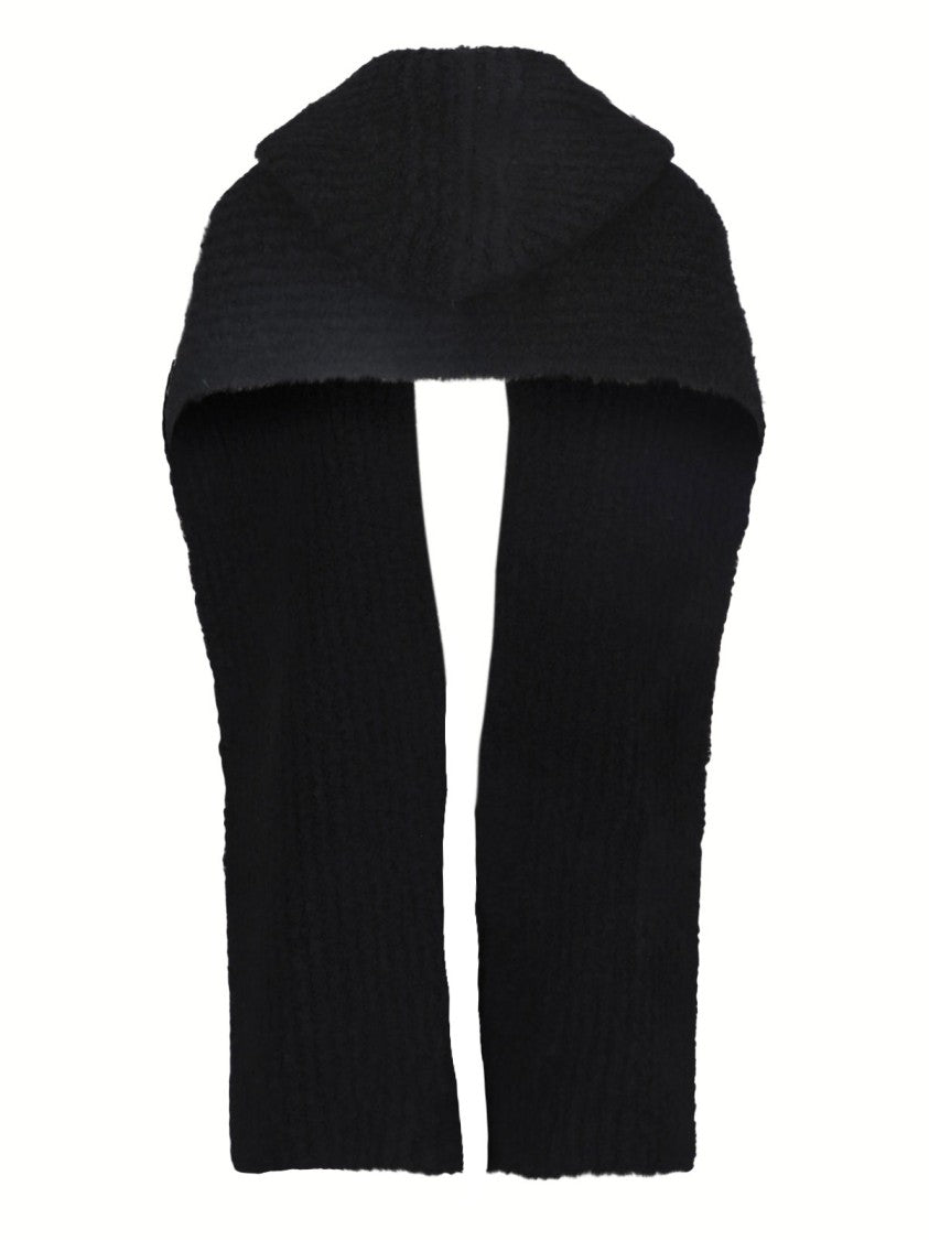 Mm6 By Maison Margiela Black Knitted Hooded Scarf
