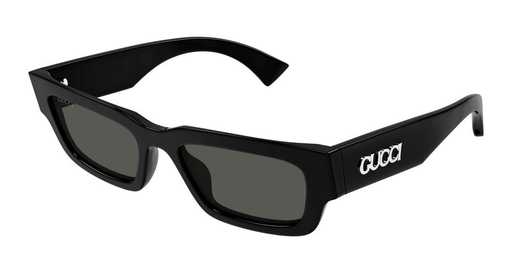 Gucci Black Metallic Logo Oversized Square Sunglasses