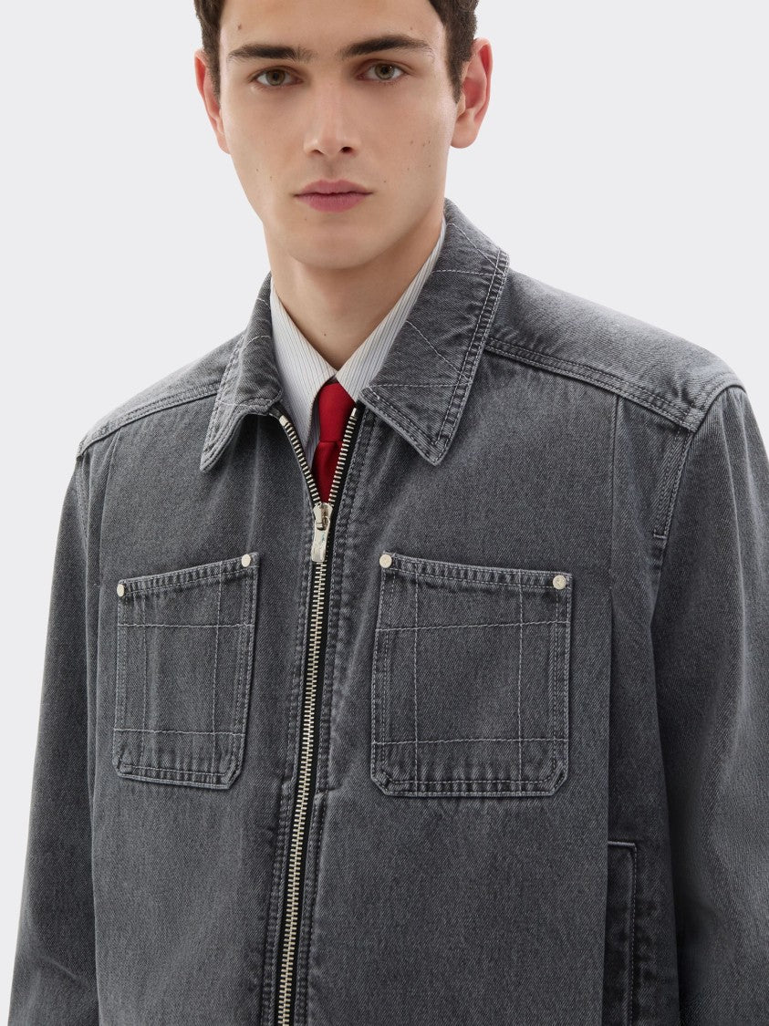 Ferrari Grey Zip Fastening Denim Jacket