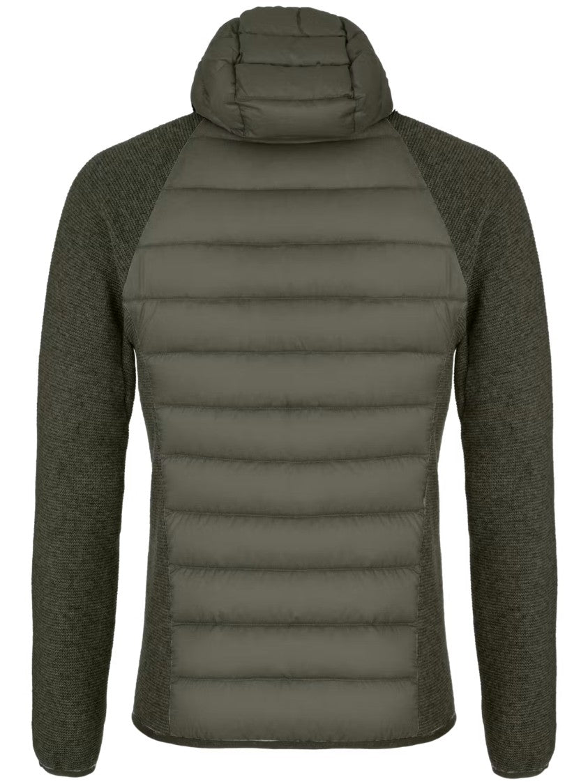 Salewa Green Fanes Sarner Jkt Quilted Knit-Sleeve Hooded Jacket