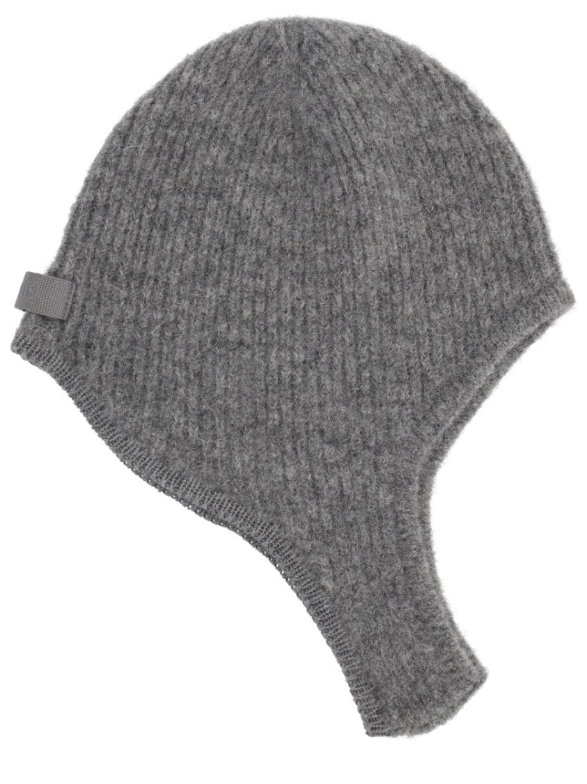Jacquemus Ribbed Ear Flap Cap With Fuzzy Texture