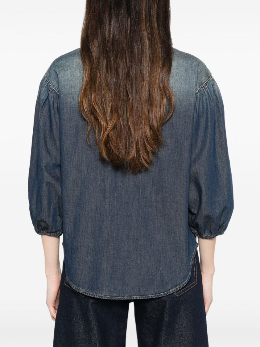 Pinko Blue Press-Stud Chest Pocket Shirt