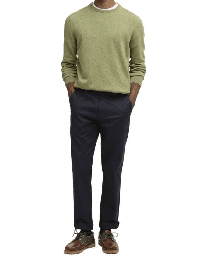 Barbour Tailored-Fit Crewneck Sweater In Laurel Green
