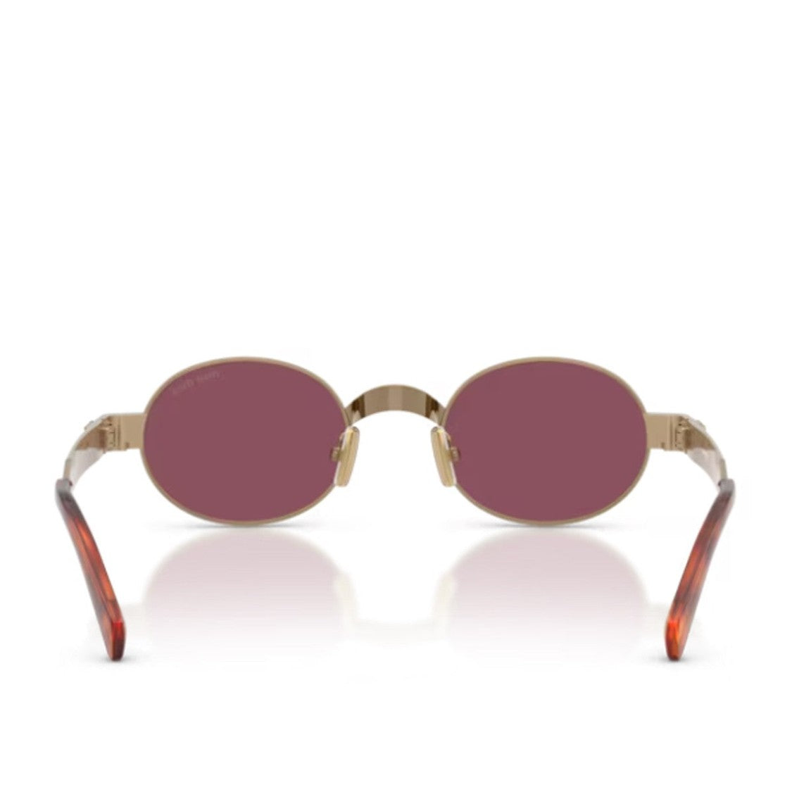 Miu Miu Gold Metal Rétro Oval Sunglasses