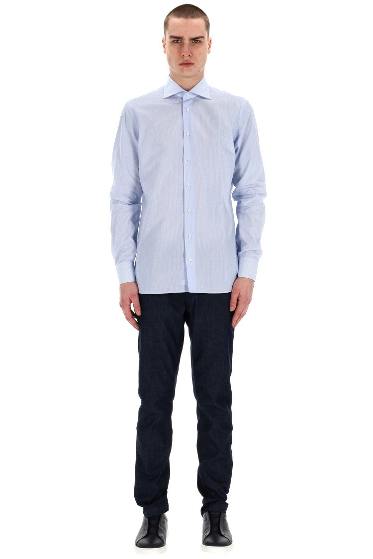 Borriello Micro Check Cotton Tailored Shirt
