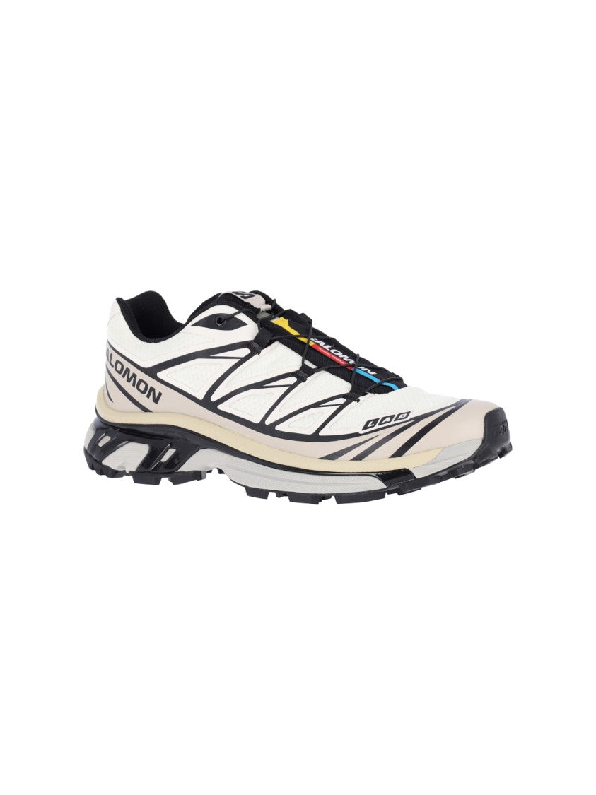 Salomon White Fabric Xt-6 Quicklace Sneakers