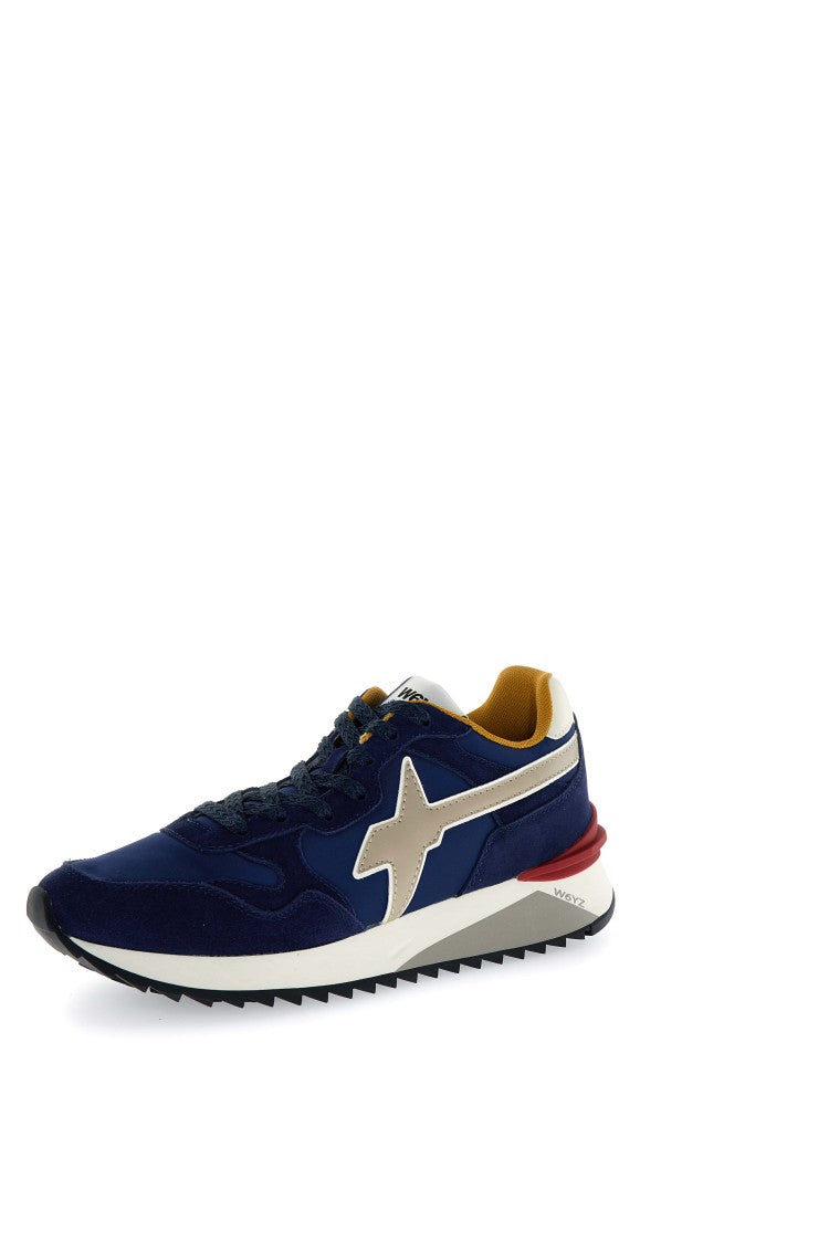 W6yz Navy Blue Sneakers With Distinctive Logo
