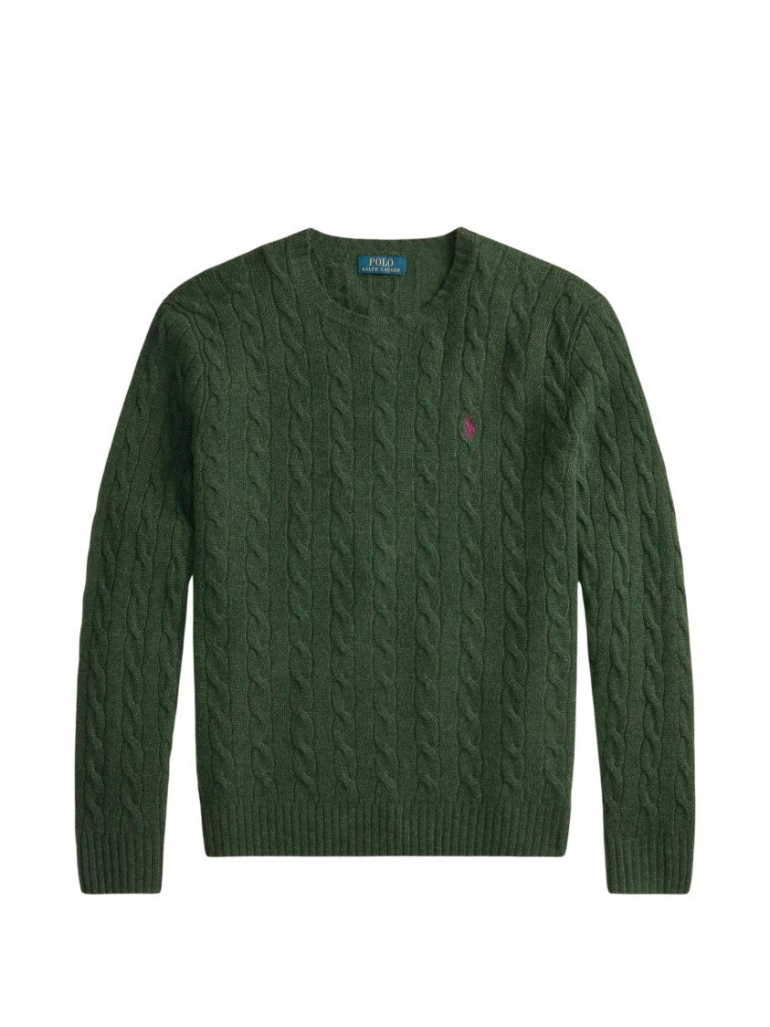 Polo Ralph Lauren Cable Knit Long Sleeve Pullover With Embroidered Logo
