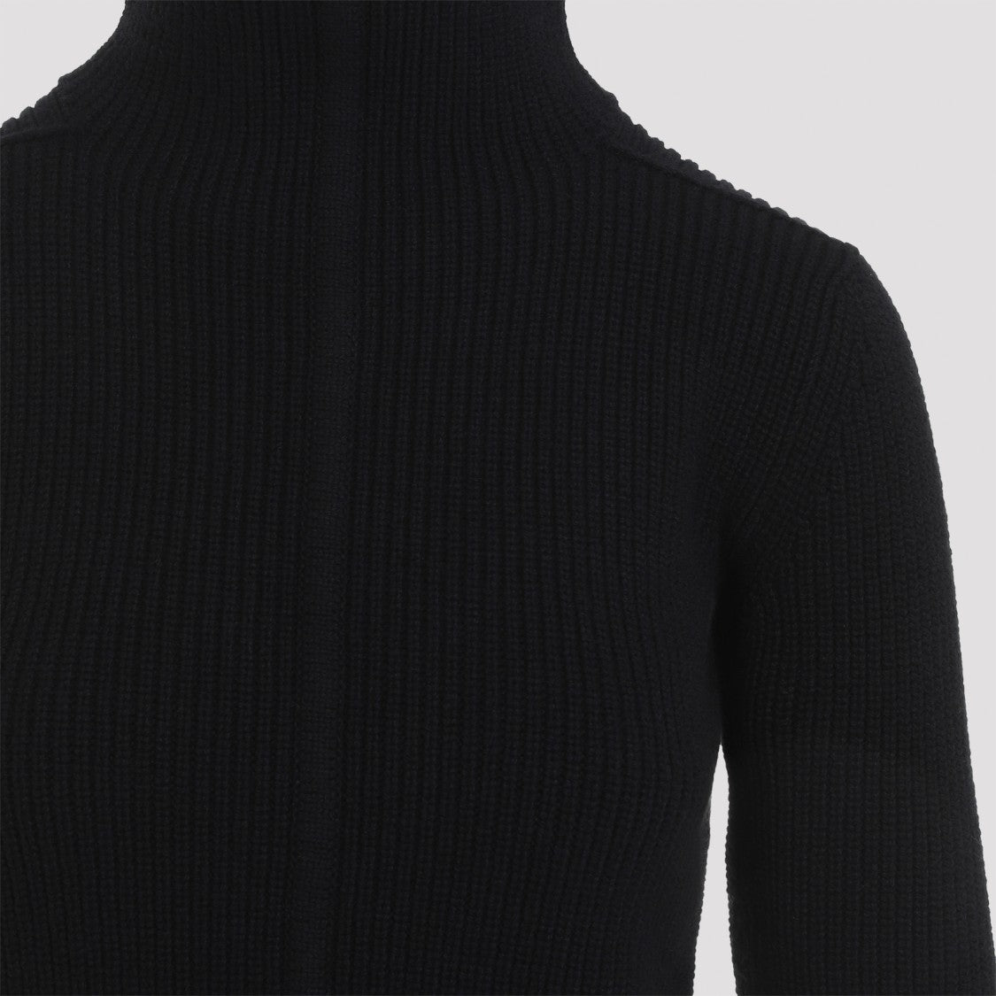 Rick Owens Fitted High Neck Sweater With Ribbed Texture