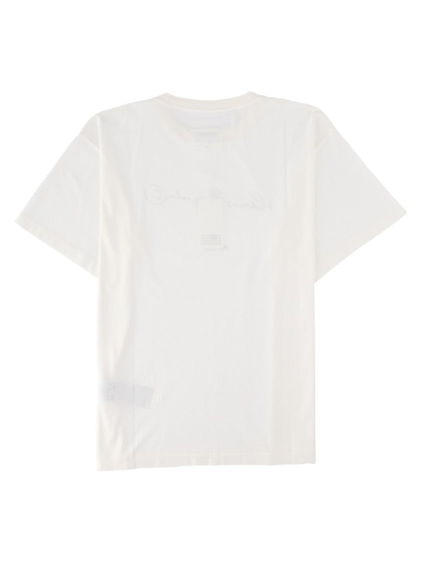 Mm6 By Maison Margiela White Relaxed Fit Script Cotton T-Shirt