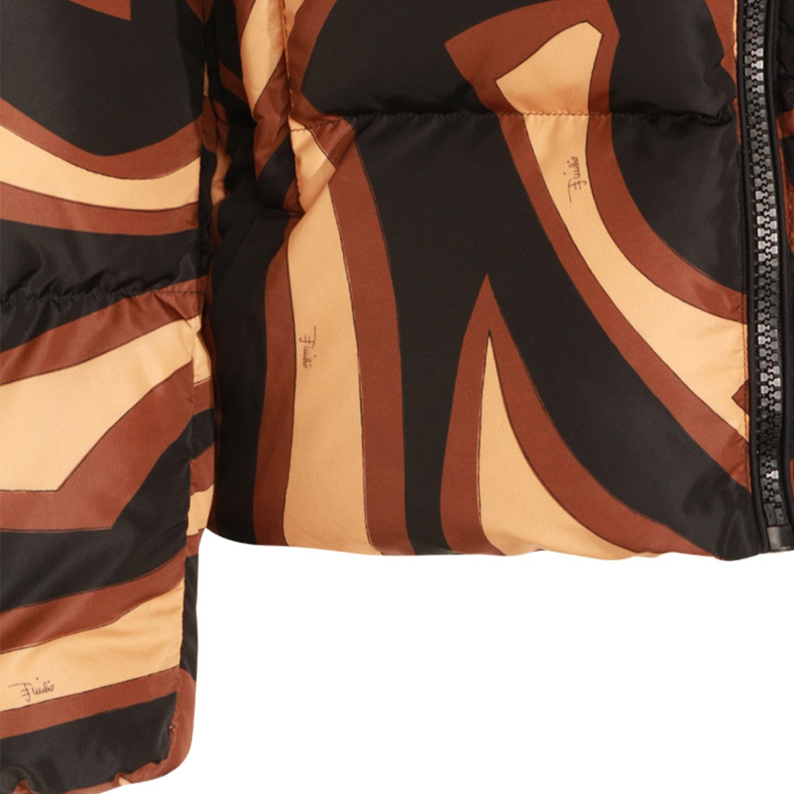 Emilio Pucci Black And Gold Down Jacket