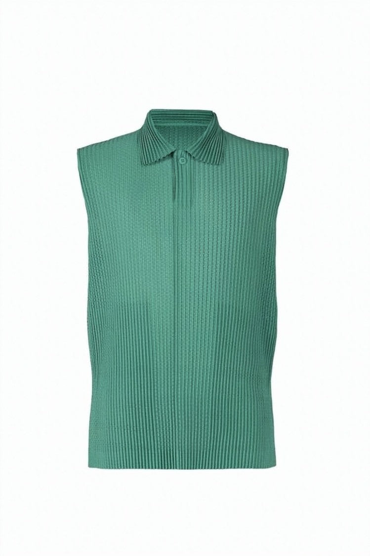 Homme Plissé Issey Miyake Structured Pleated Vest With Boxy Silhouette