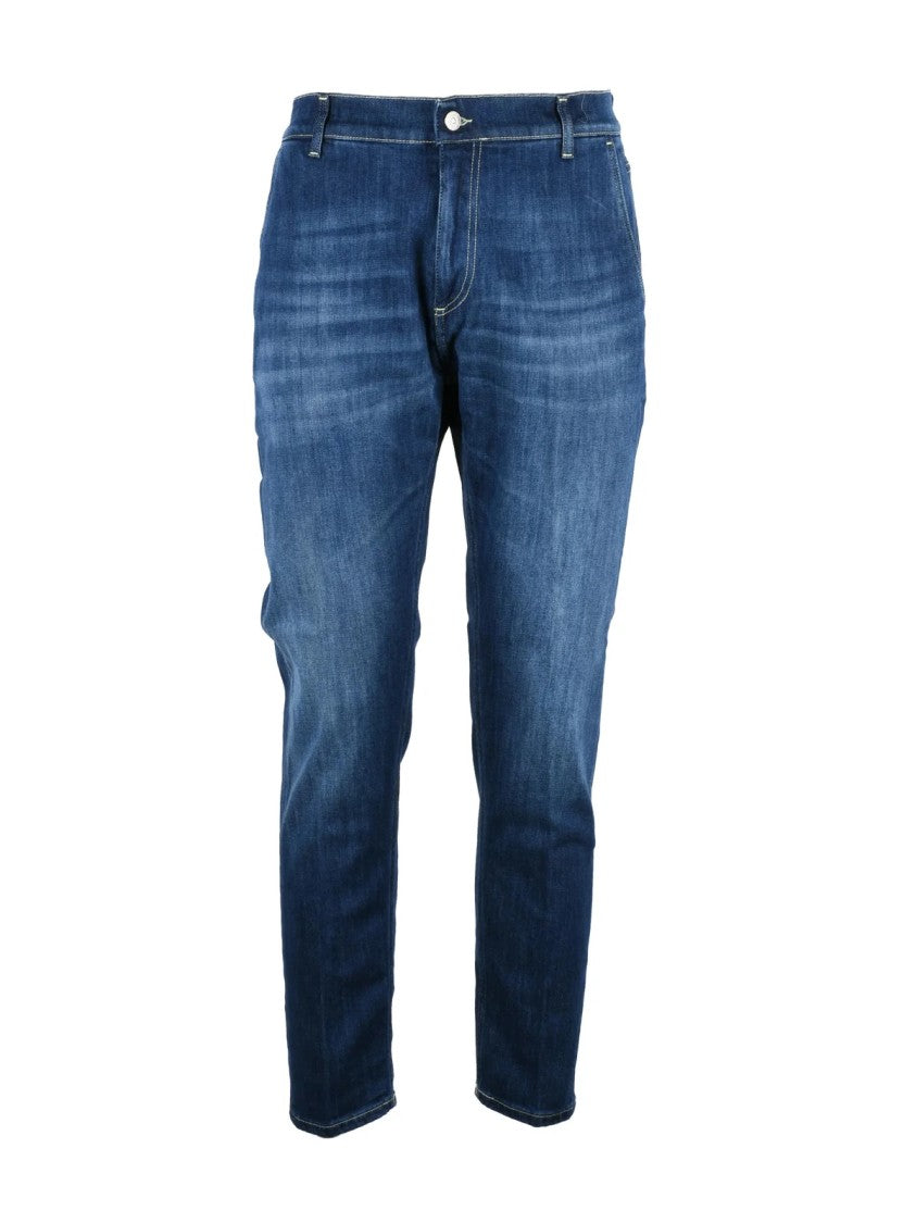 Dondup Blue Jeff Carrot Fit Stretch Jeans