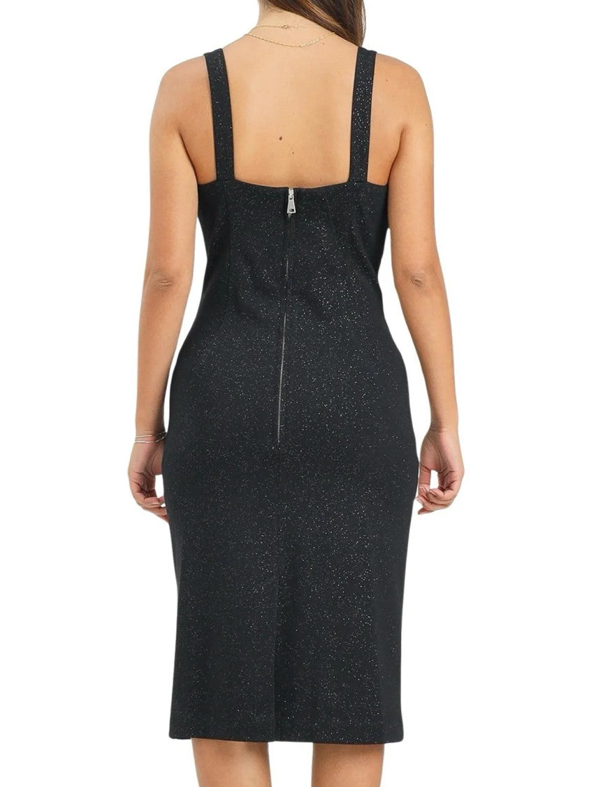 Versace Jeans Couture Sheath Dress With Bustier Neckline And Decorative Buckles