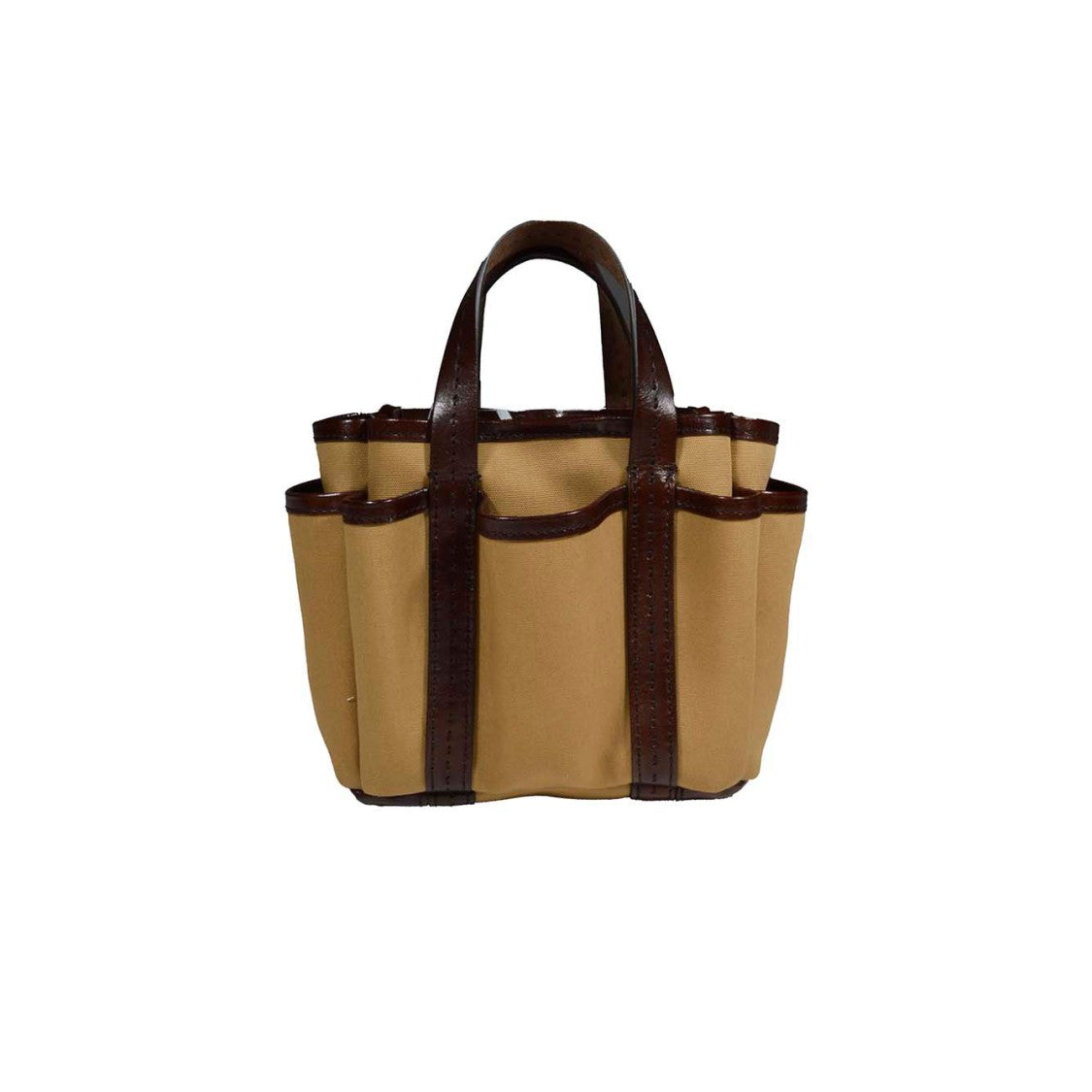 Max Mara Leather Cotton Canvas Giardiniera Mini Handbag