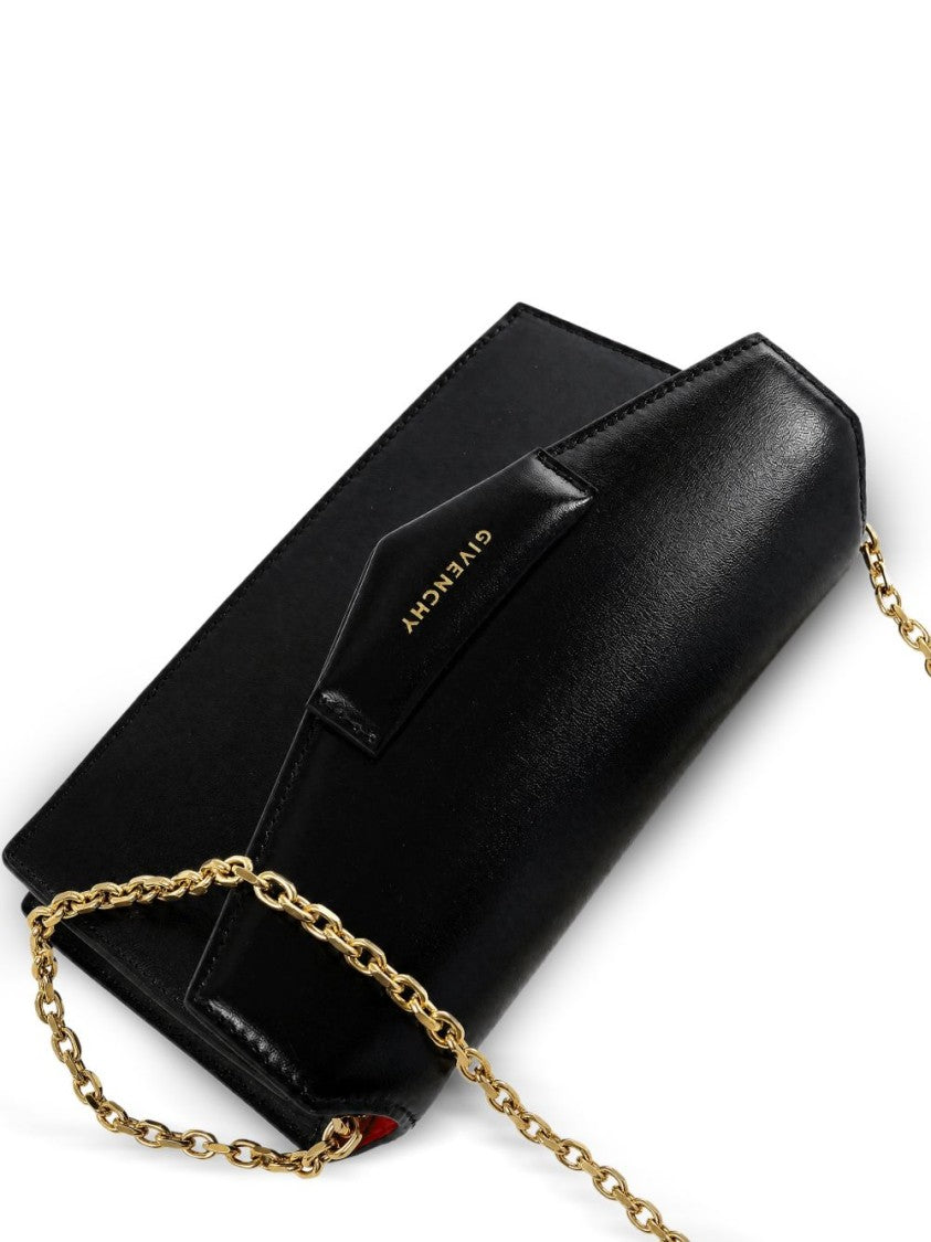 Givenchy Black Sleek Rectangular Gold Chain Shoulder Bag