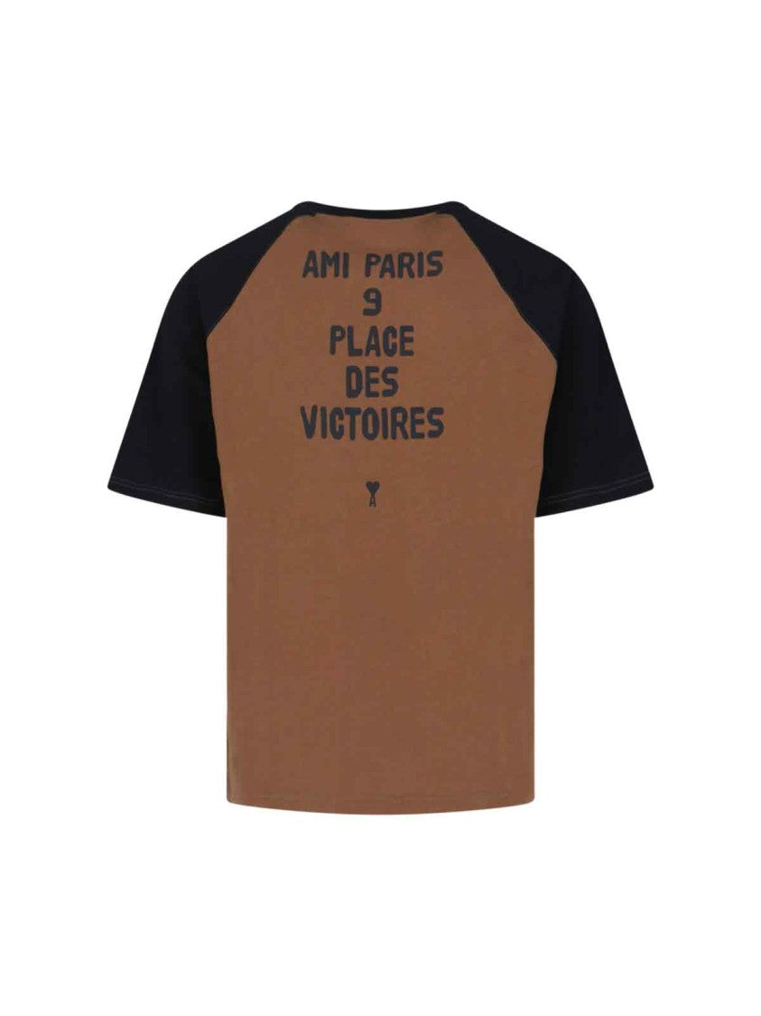 Ami Paris Logo T-Shirt – Brown/Black