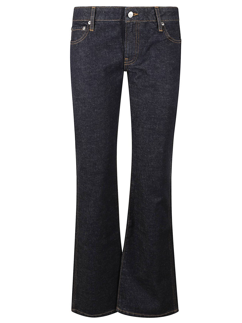 Khaite Classic Five-Pocket Flared Jeans With Contrast Stitching