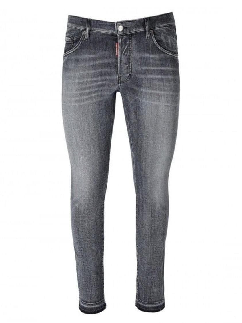 Dsquared2 Grey Faded Cotton Blend Jeans