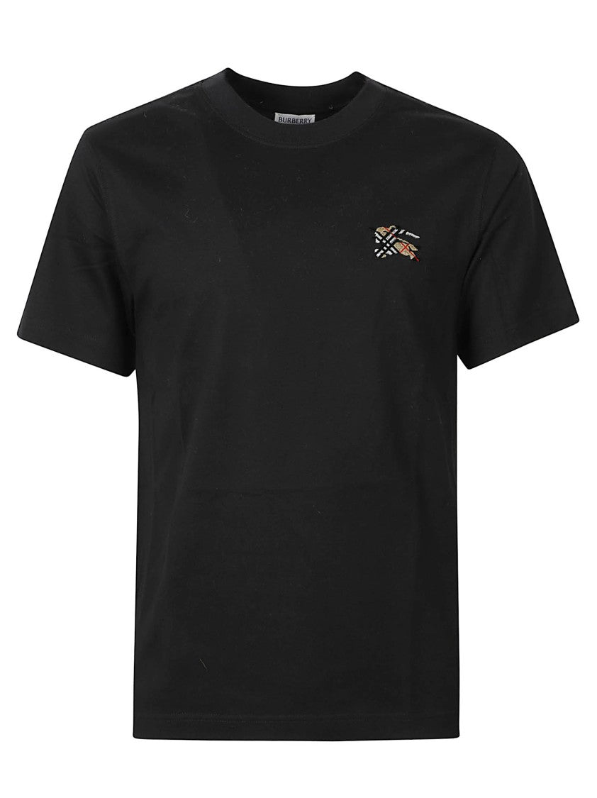 Burberry Embroidered Logo Cotton T-Shirt
