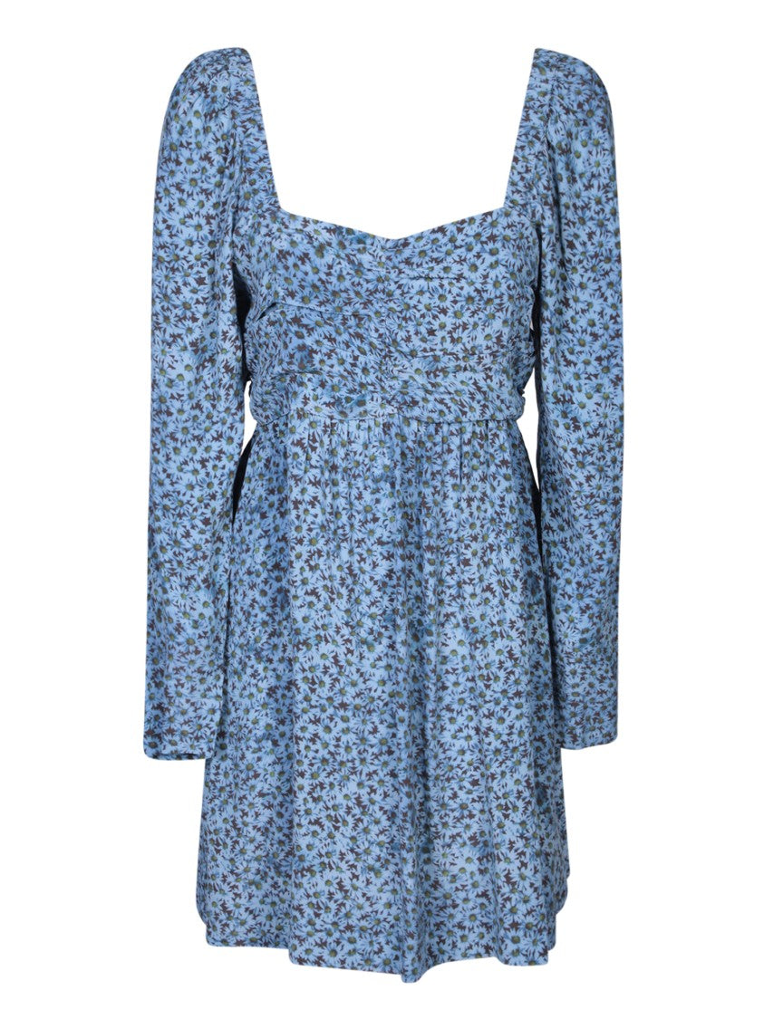 Ganni Printed Crepe Mini Dress