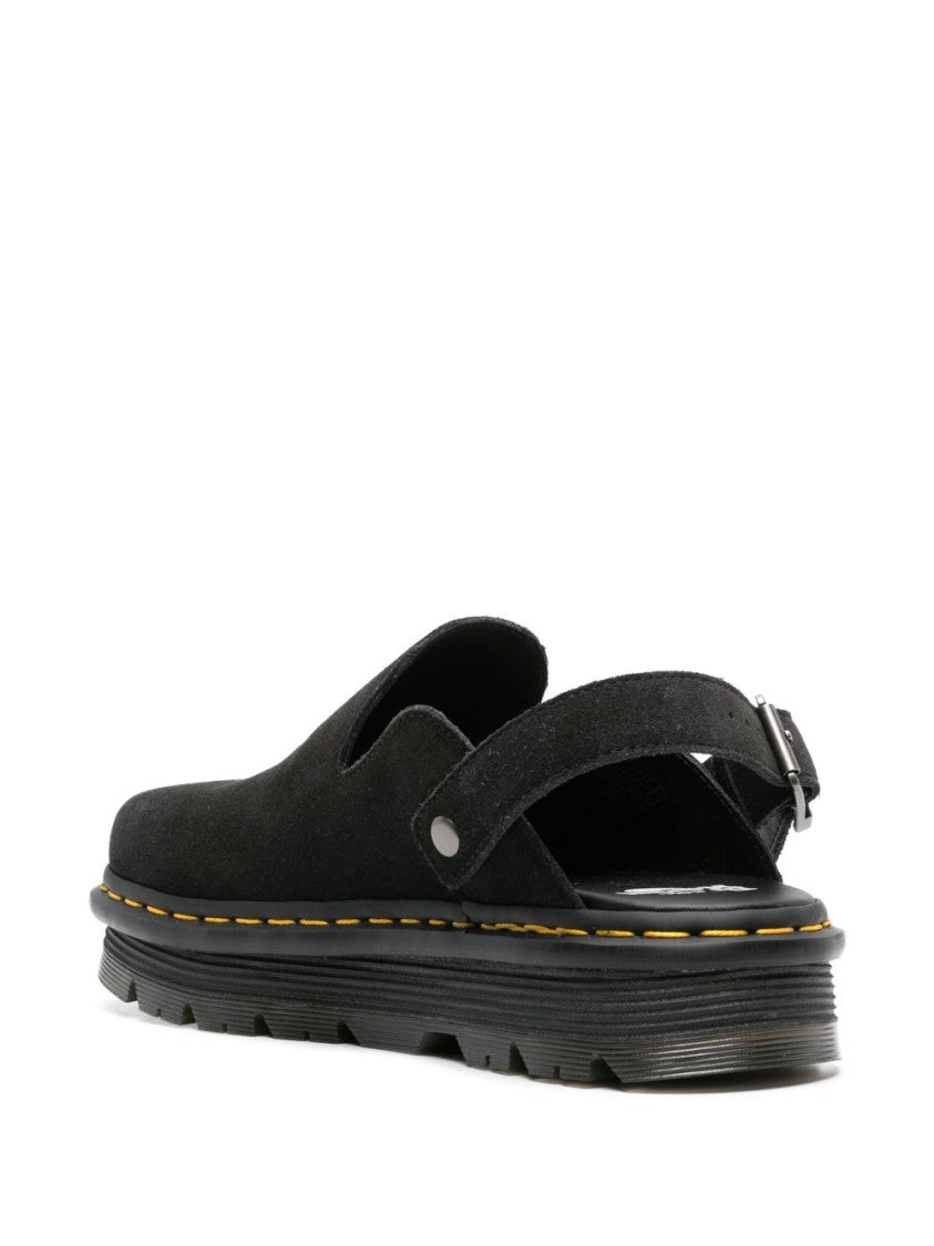 Dr. Martens Black Suede Sandals With Adjustable Buckle
