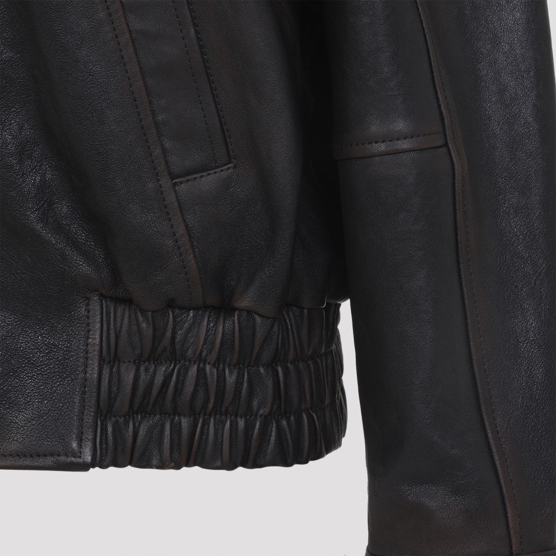 Golden Goose Leather Jacket With Classic Collar